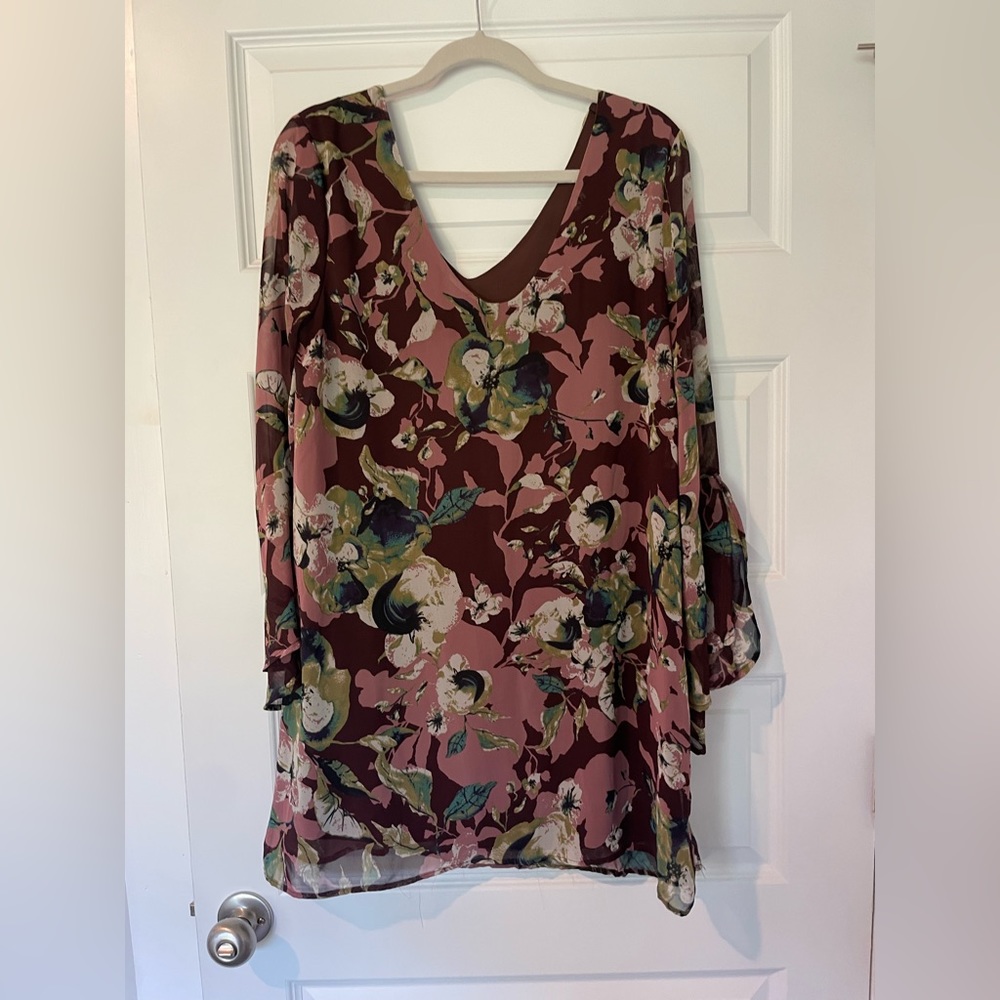 Peach Love California- Long Sleeve Dress- Size Medium